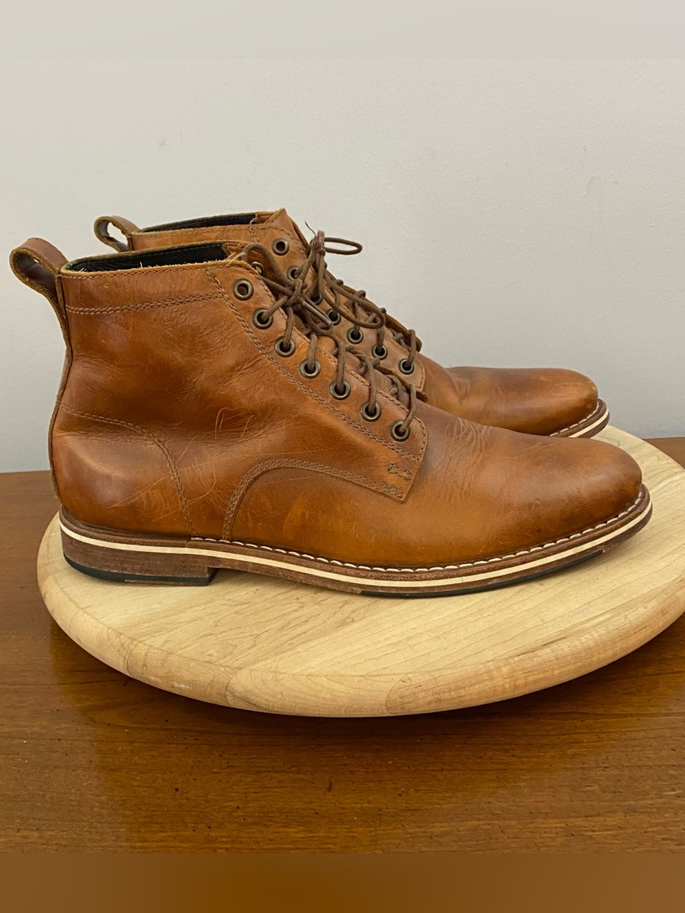 Helm The Zind Teak Brown Leather Men’s Dress Chukka Boots Sz 9 M Business Casual